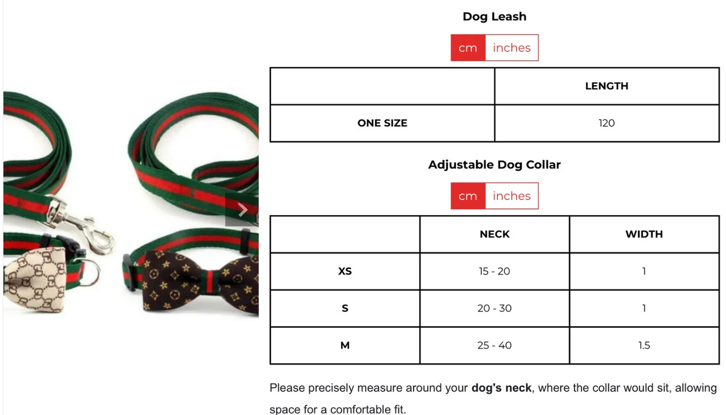 GUVICI CLASSIC BOW TIE COLLAR & LEASH