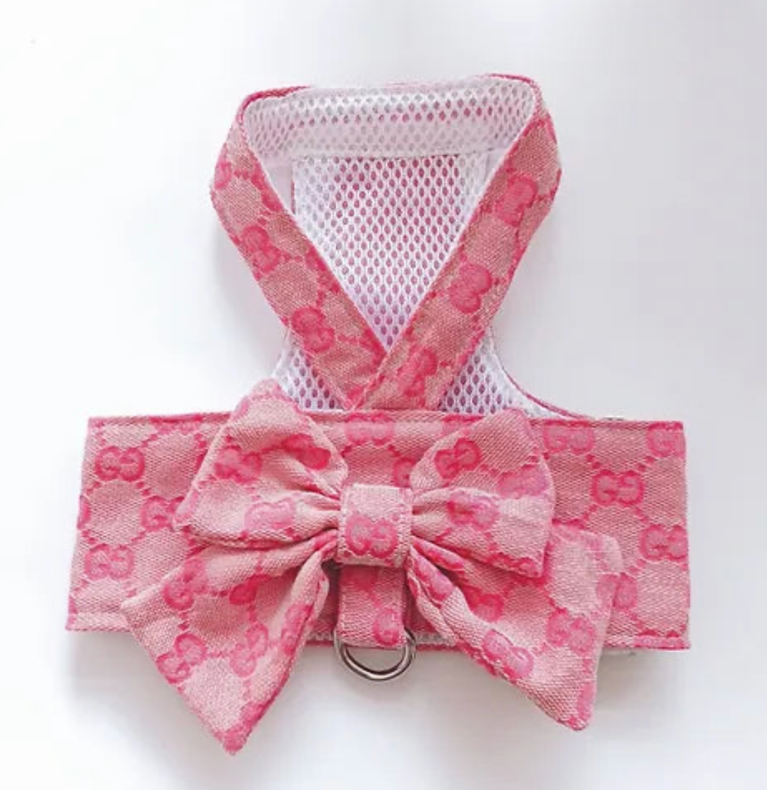 GUCY PINK BOW HARNESS