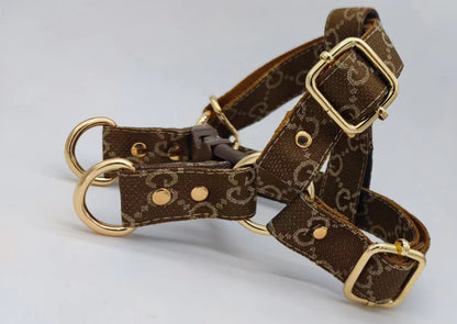 Gucy Brown Harness & Leash Set